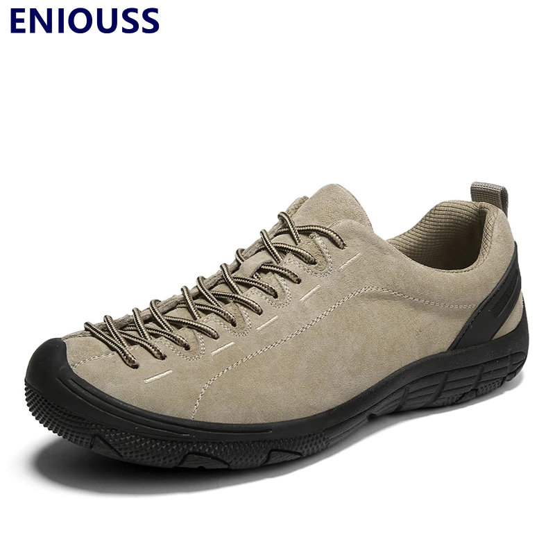 

Мужские кроссовки из нубука на шнуровке, большие размеры