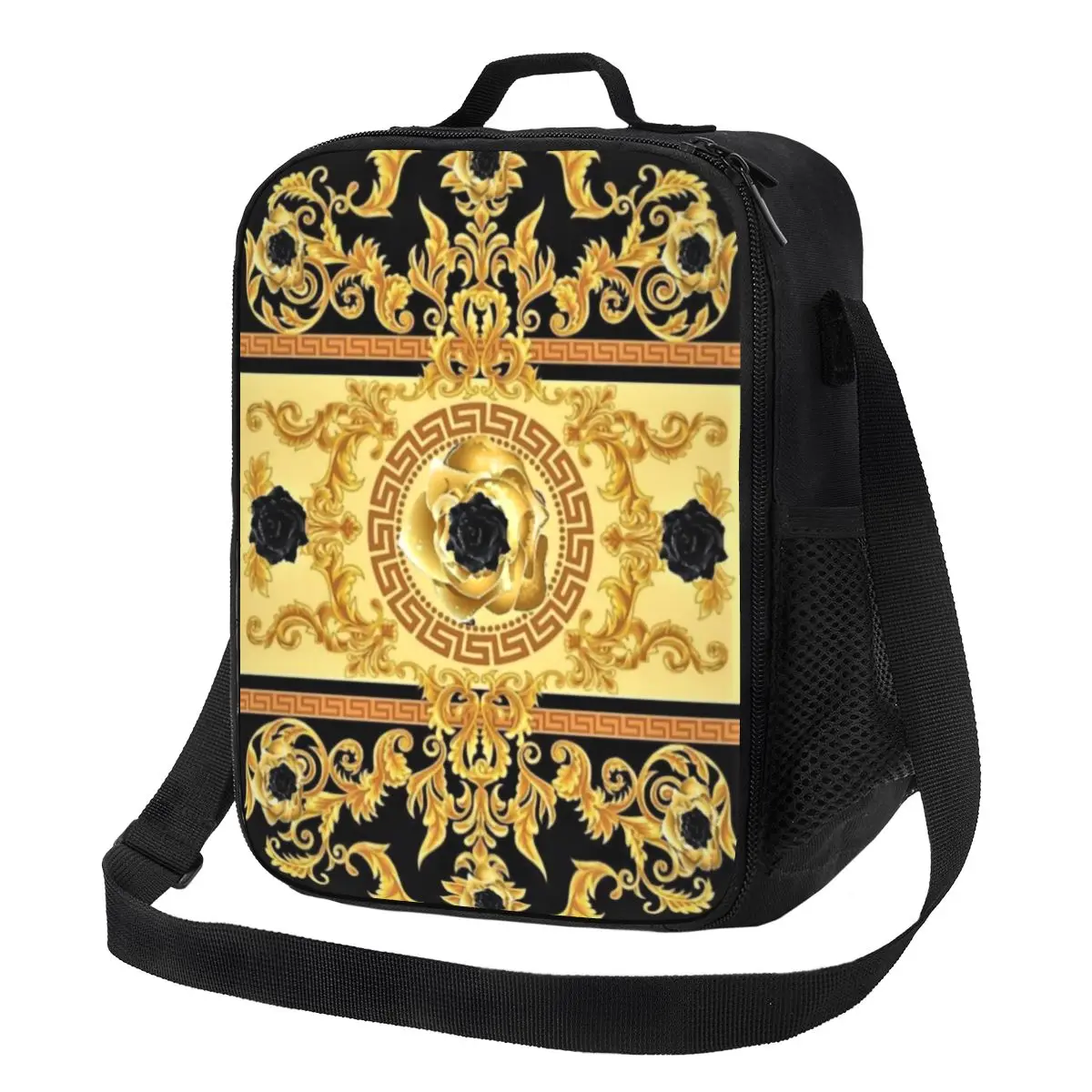

Renaissance Baroque Floral Insulated Lunch Bag for Women European Art Thermal Cooler Bento Box Office Work School
