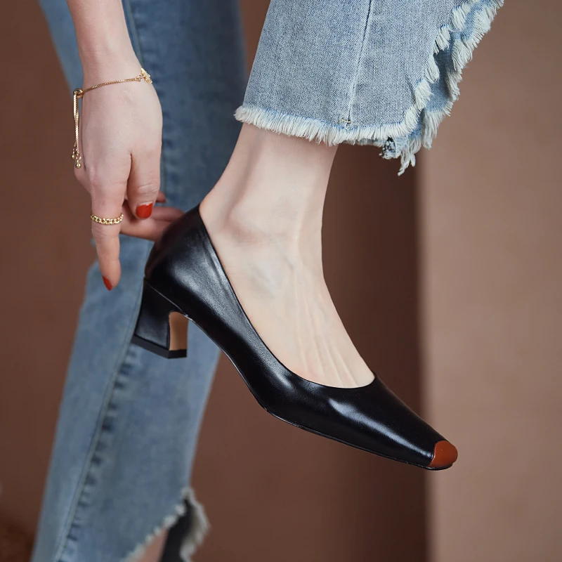 

Женская обувь женские туфли-лодочки из натуральной кожи обувь размера плюс 22-26,5 см длина воловьей кожи с квадратным носком; С вышивкой; Модная повседневная женская обувь