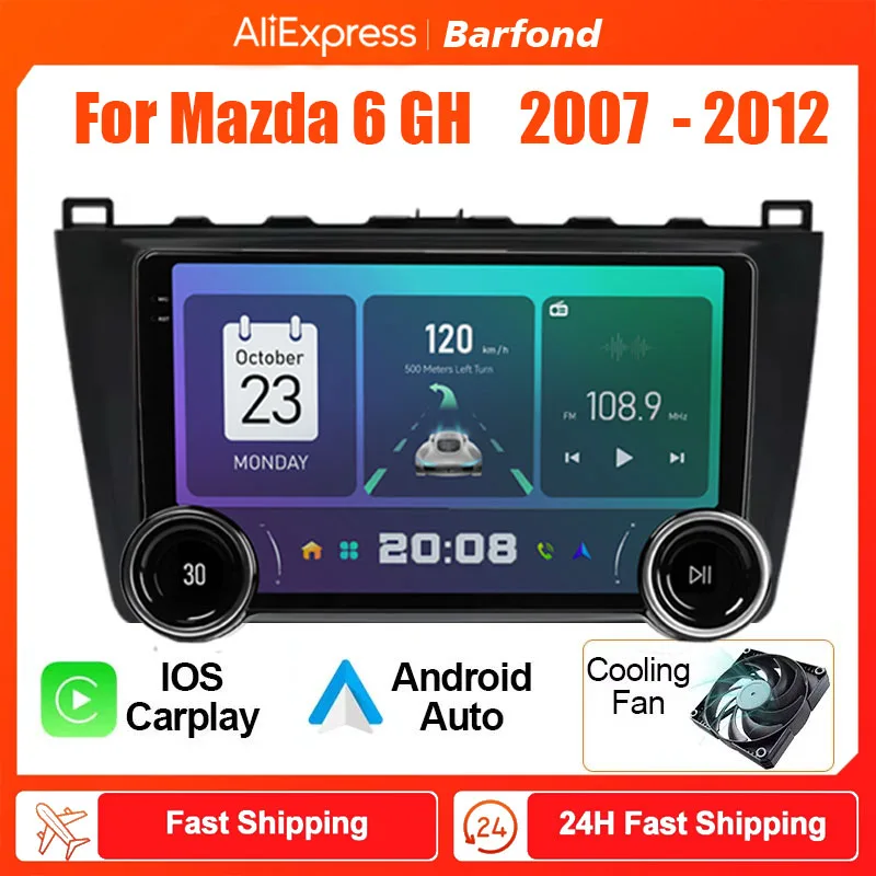 Автомагнитола Barfnd для Mazda 6 GH 2007-2012 мультимедийный видеоплеер навигация стерео GPS