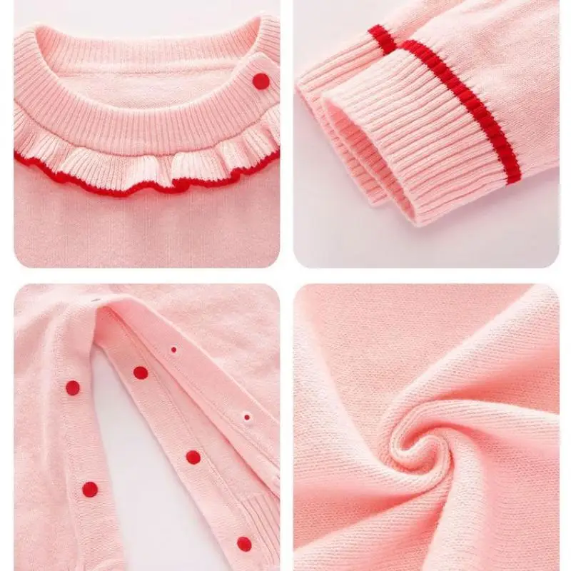 Детский трикотажный комбинезон для девочек Осенний удобный с круглым вырезом