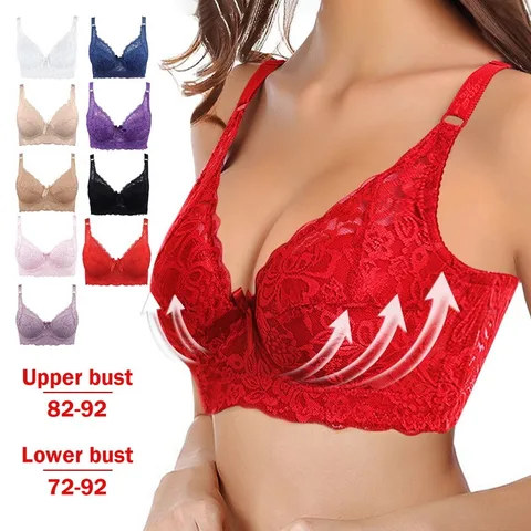 2023 New Women Bras Fashion Sexy Lace Bra Push Up Plus Size Bralette Thin Cup Underwire Bras Underwire Lingerie Underwear Top