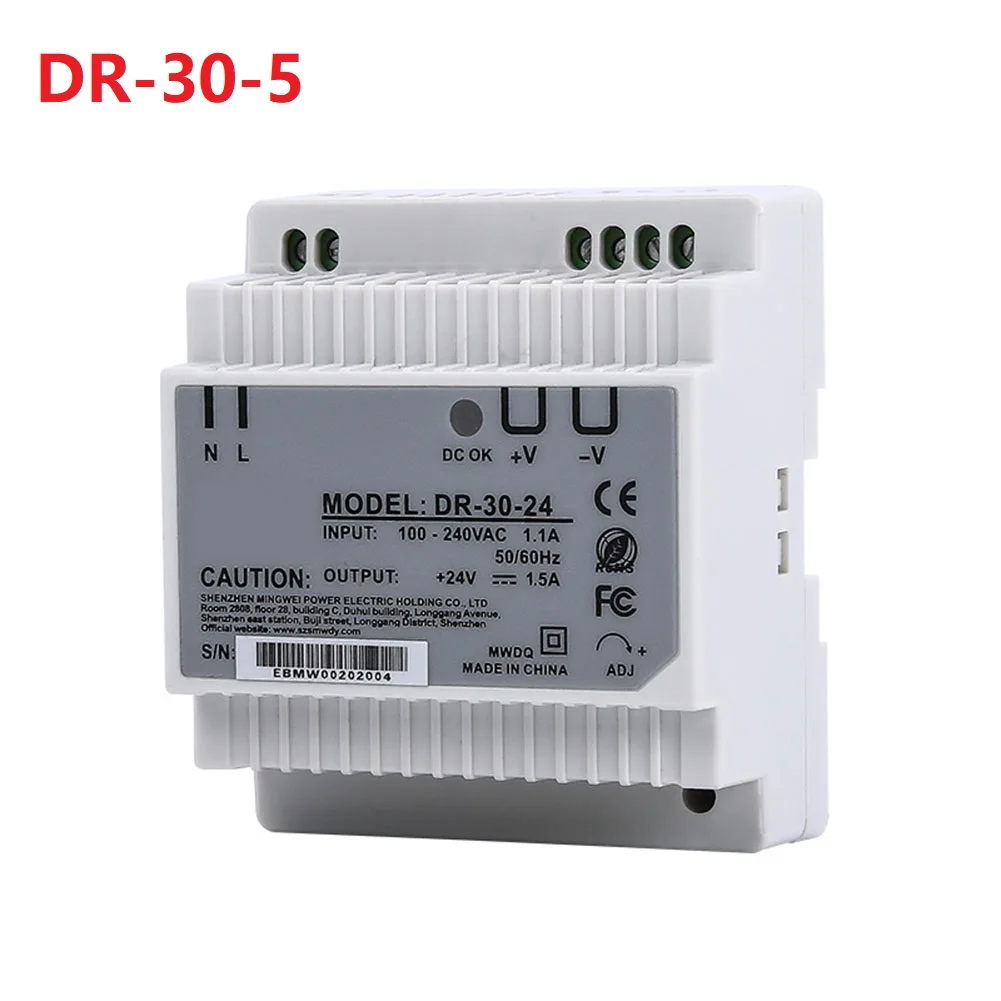

Износостойкий импульсный источник питания DR-30 Din Rail теплоотвод выходной источник питания с одной вентиляцией 1 *