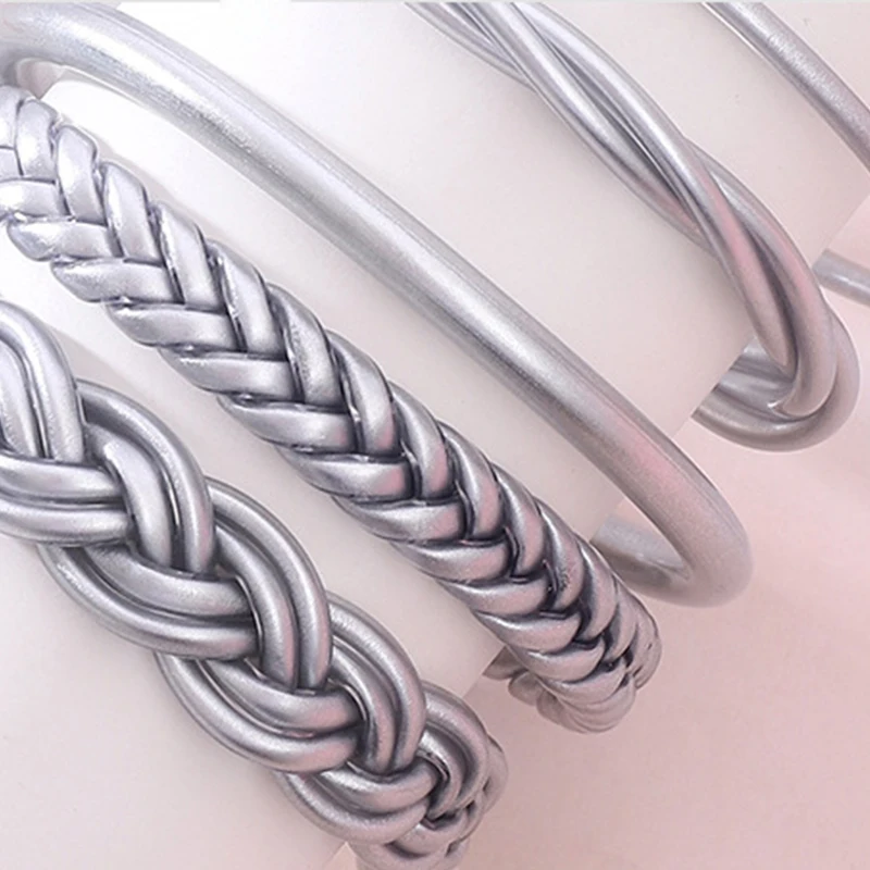 5 Pieces Set Silicone Jelly Bangles For Women Round Hollow Tube Happy Party Fashion Jewelry Trendy New Styles Accessories C1360