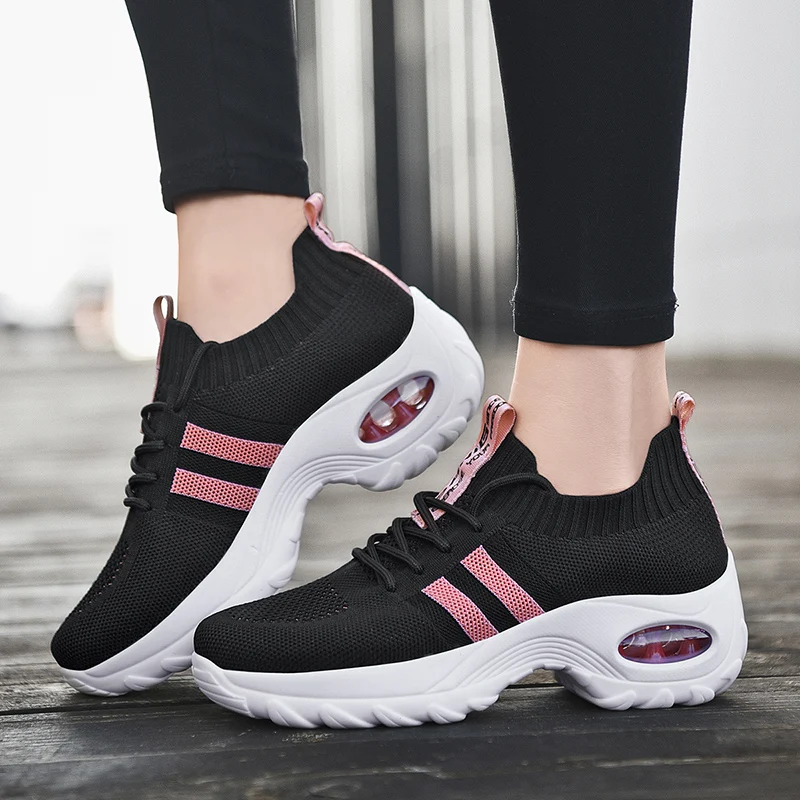 Ladies Platform Sneakers Women Casual Shoes Summer Mesh Running Sport Sock Shoes Chunky Trainers Woman Vulcanize Shoes