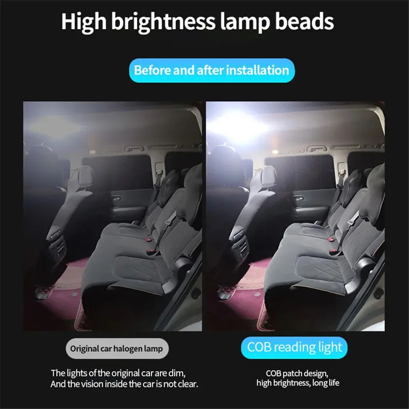 Car Interior Light 108Smd 12V-24V Cob Dome Readling Led Panel Bulb Waterproof Self-Adhesive Truck Lamp