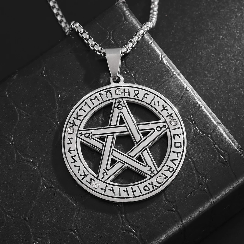 Ожерелье с подвеской в виде пятиконечной звезды Давида из нержавеющей стали