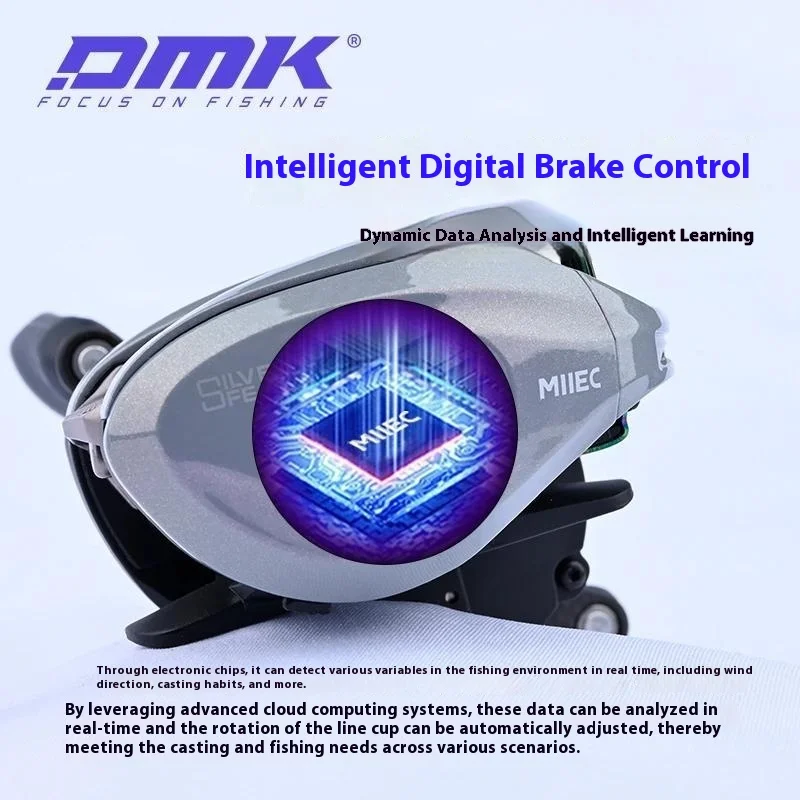 Фото Dmk Silver Feather Pro 8,5: 1 рыболовные катушки для приманки, гироскоп, тормоз 5 кг, 148 г, легкие рыболовные катушки для приманки. №4