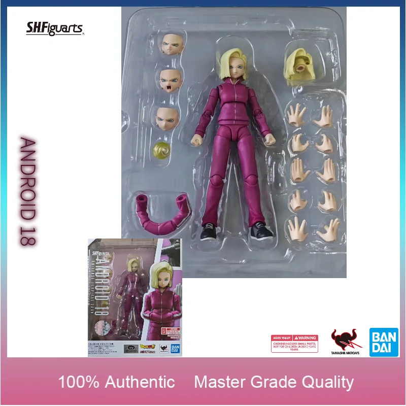 Фото В наличии Bandai SHF Dragon Ball Super Android 18 Universe Survival Saga Ver. Коллекционная подвижная фигурка в масштабе 1/12 №1