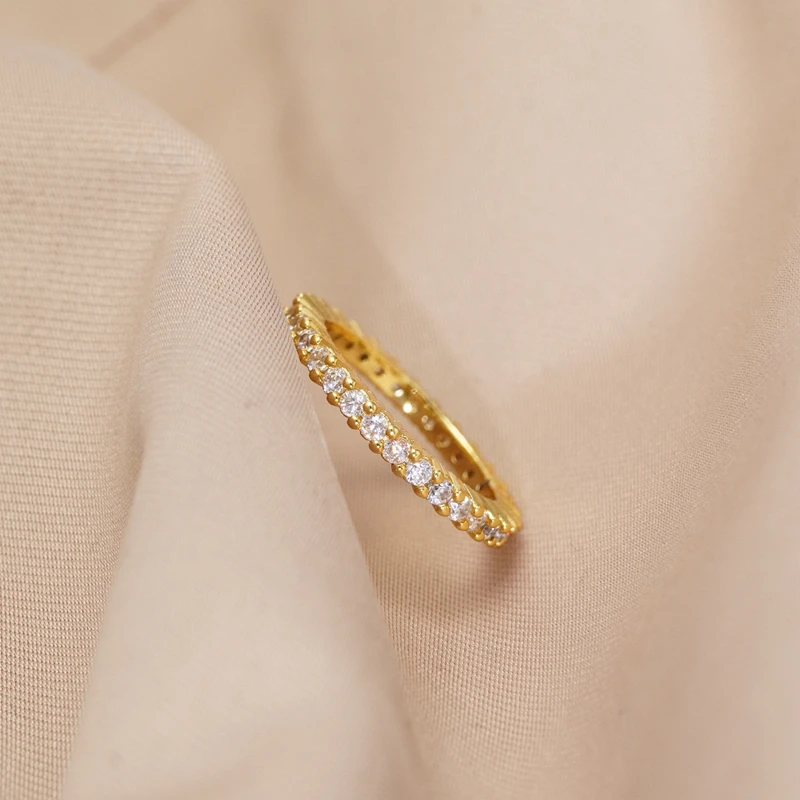 

Simple Round Circle Fine Gold/Silver Color Wedding Finger Rings for Women Eternity Couple Rings Men's Modern Jewelry Accessories