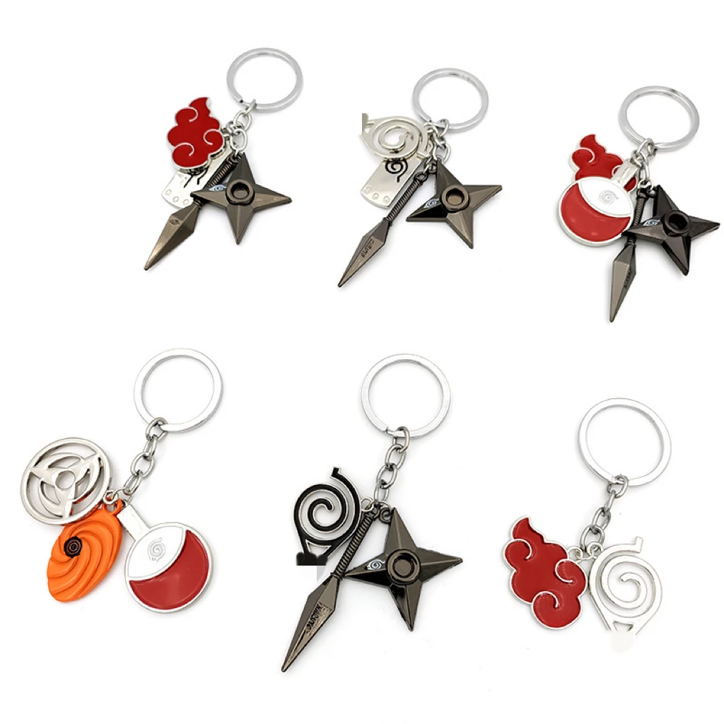 

Anime Keychain Red Cloud Ninja Cosplay Ninja Keyring Darts Chain Fashion Accessories For Fans Women Men Jewelry Bags Gift