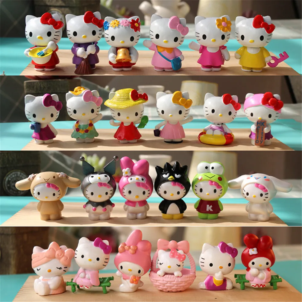 4 см Sanrio фигурка Hello Kitty игрушки Kawaii Kt Cat ПВХ Brinquedos куклы реальные детские подарки |