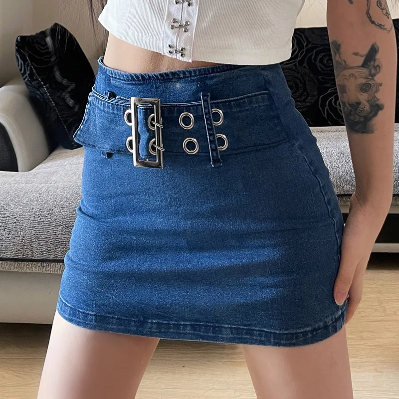 

For 2022 Summer High Waist Denim Jeans Shorts Women Mini Skirts Y2K Fashion Clothes Streetwear Hip Hop Solid Outfits