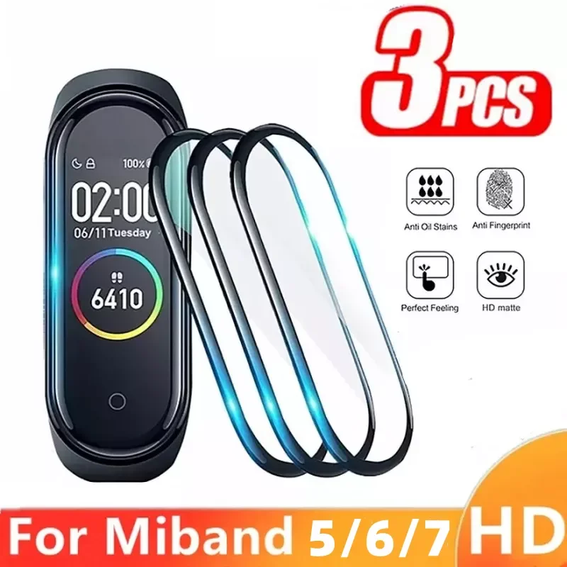 

Полная изогнутая пленка на Mi Band 5 6 7, защита экрана, мягкая пленка для смарт-браслета Xiaomi Mi Band 7, Miband6, MiBand5, не стекло