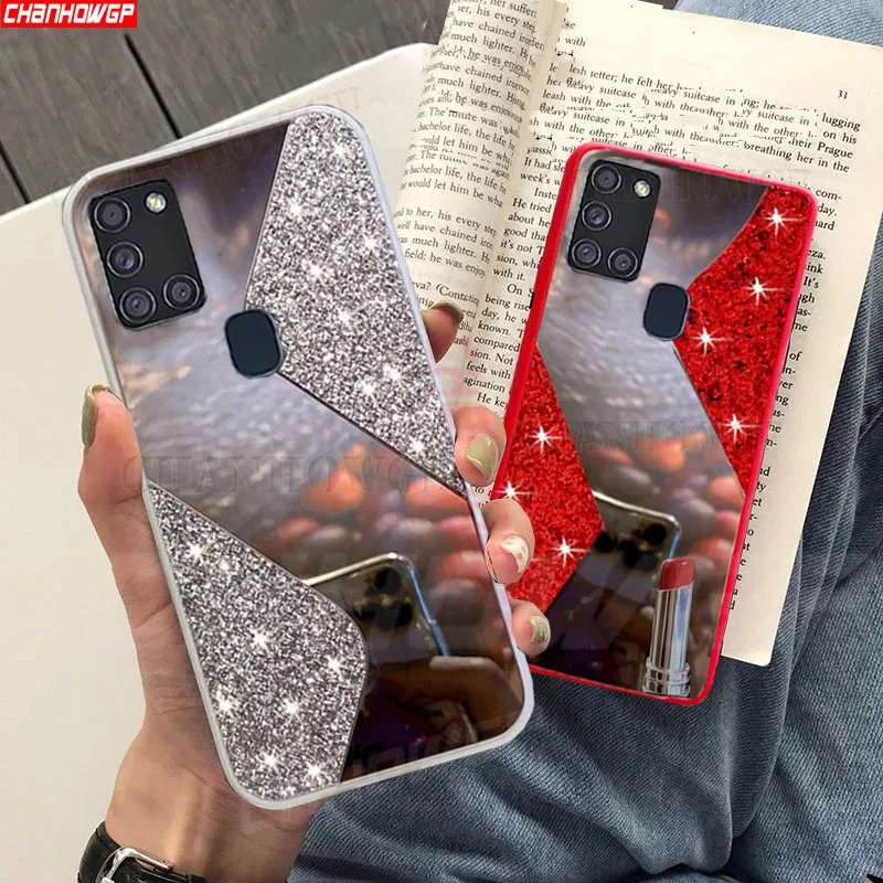 Блестящий зеркальный чехол с геометрическим рисунком для Samsung Galay S20 FE Note 20 Ultra Plus