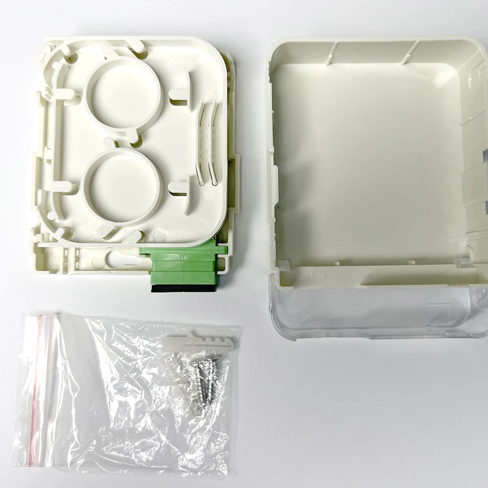 Оптоволоконная розетка Fiber Box Дуплексные порты SC 2 ядра с прозрачной крышкой