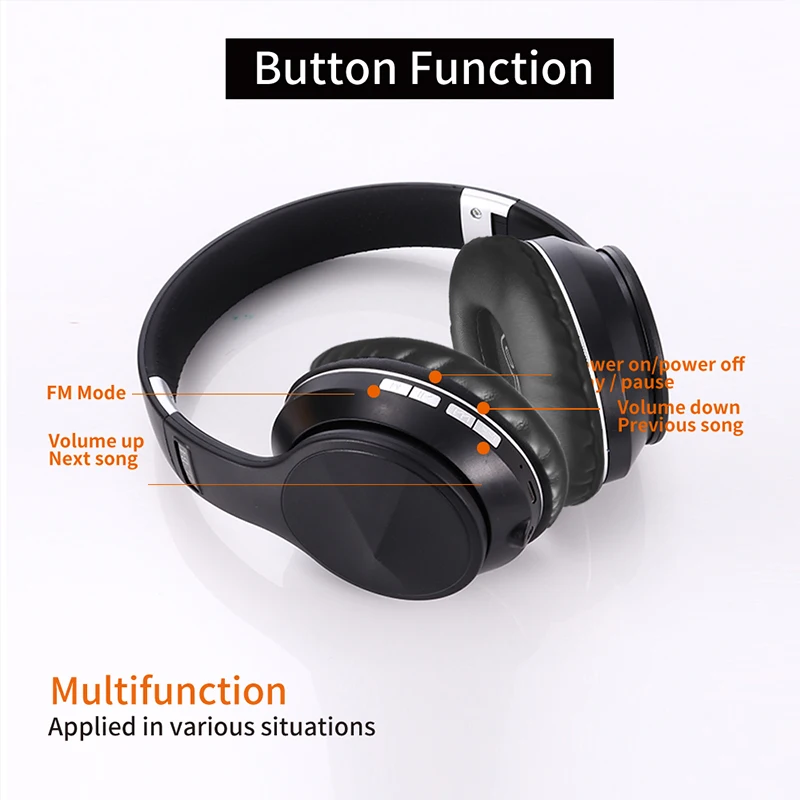 

Bluetooth-стереонаушники складные с микрофоном и поддержкой музыки