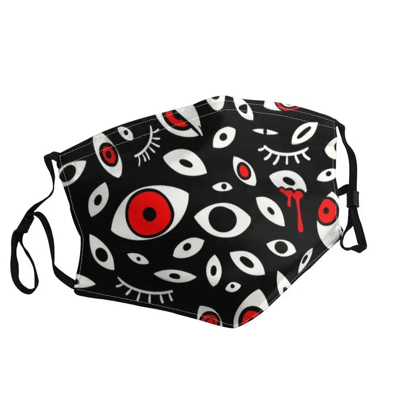 

Horror Witchy Eyes Mask Anti Haze Dustproof Adjustable Demon Witch Face Mask Protection Cover Men Women Respirator Mouth Muffle