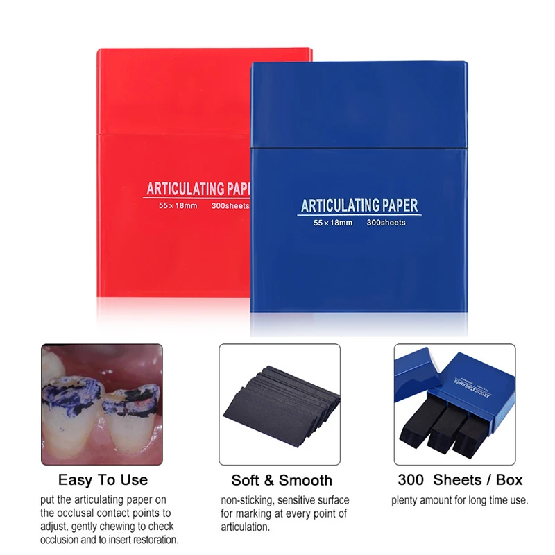 300 листов/коробка Стоматологическая артикуляционная бумага мкм
