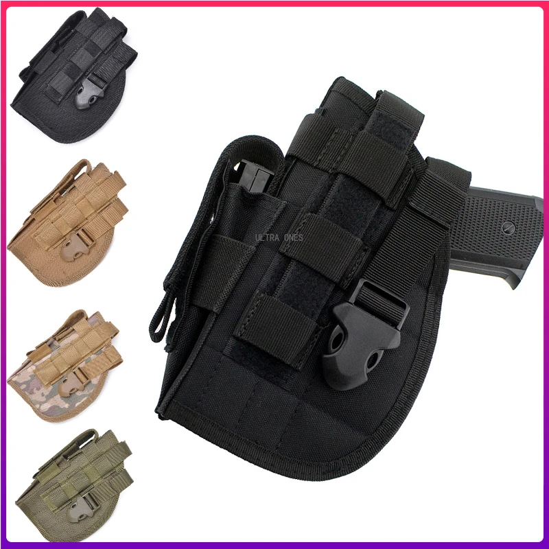 

Universal Tactical Belt Holster with Magazine Pouch Molle Right Handed Shooters Pistol Gun Case S&W M&P Shield Glock 26 30 42