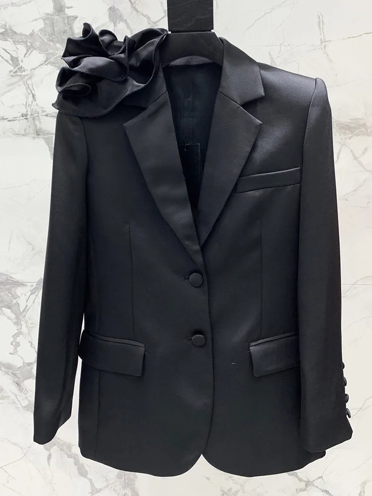 BPN элегантные Лоскутные блейзеры с аппликацией для женщин английским воротником