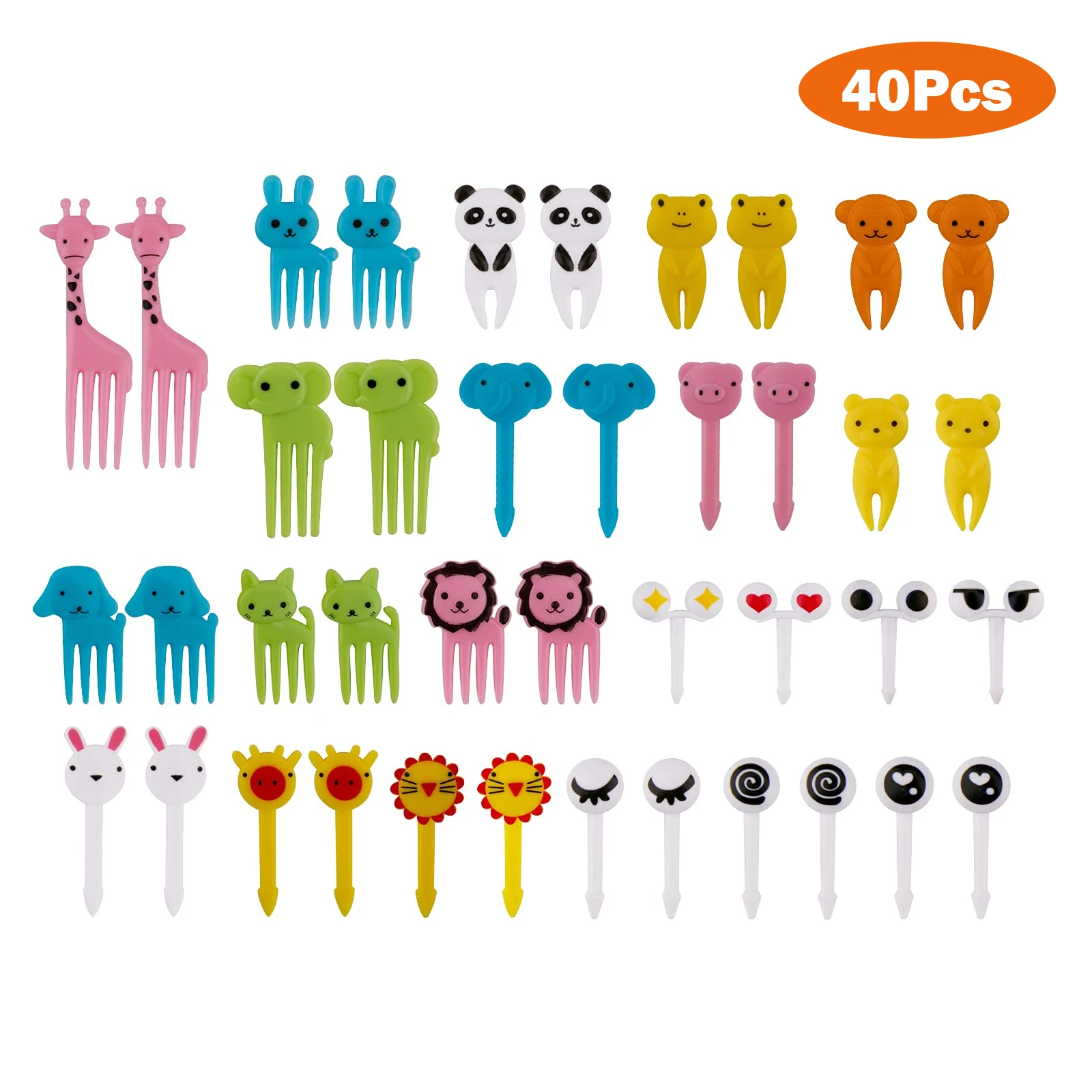

Mini Food Forks Vegetable Crockery Toddler Kids Food Picks Cartoon Animal Farm Toothpicks Children Fruit Forks Party Decoration