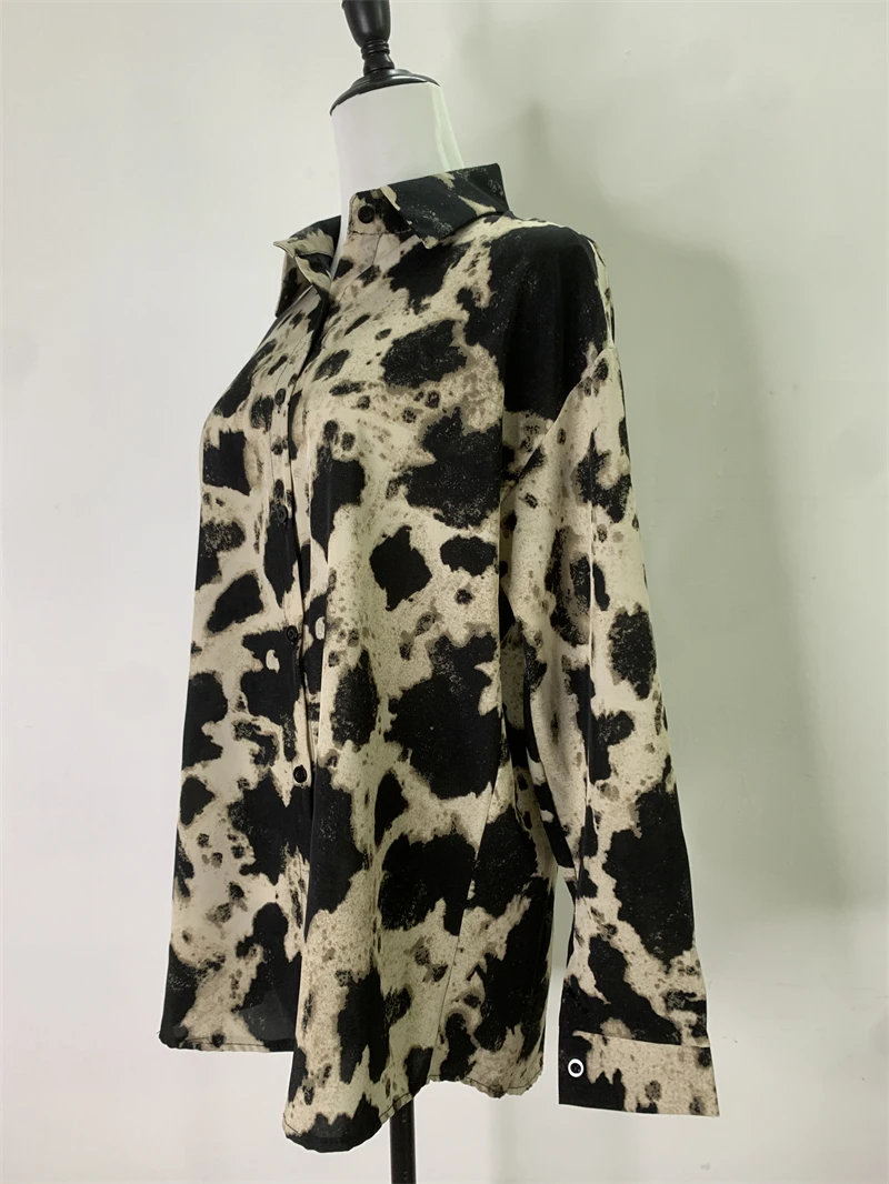 Rope de Mujer camisas с леопардовым принтом женская винтажная рубашка повседневная