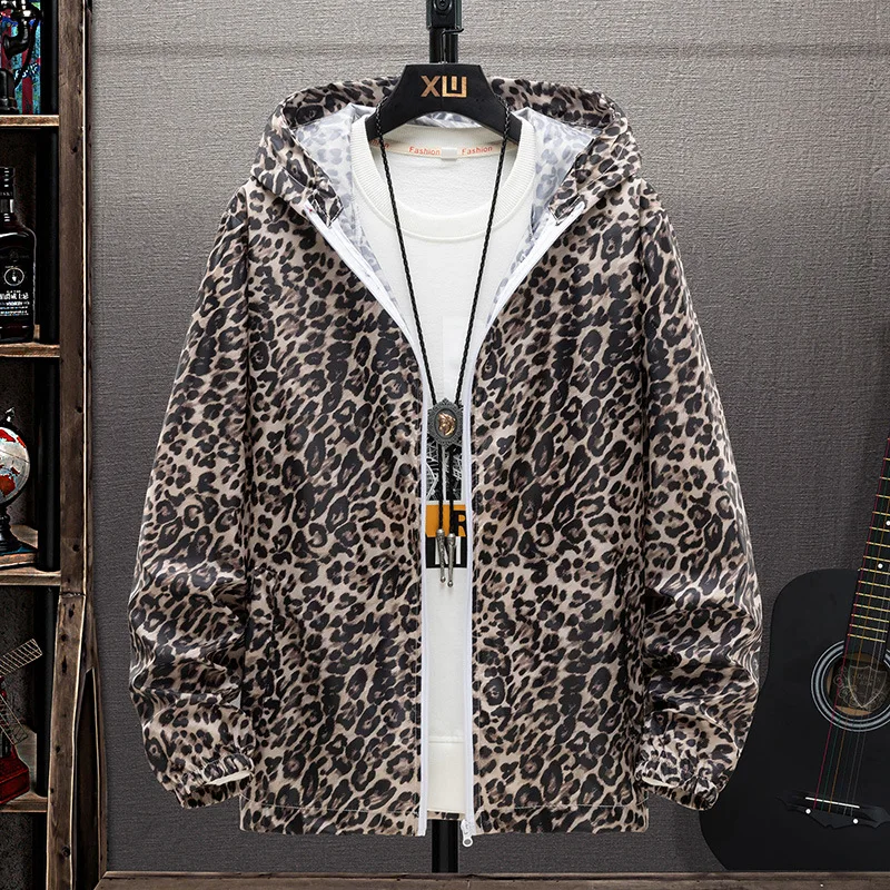 2022 Summer Women Jacket Leopard Print Sunscreen Clothing Men Couples Thin Windbreaker Casual Coats Trend Large Size S-7XL