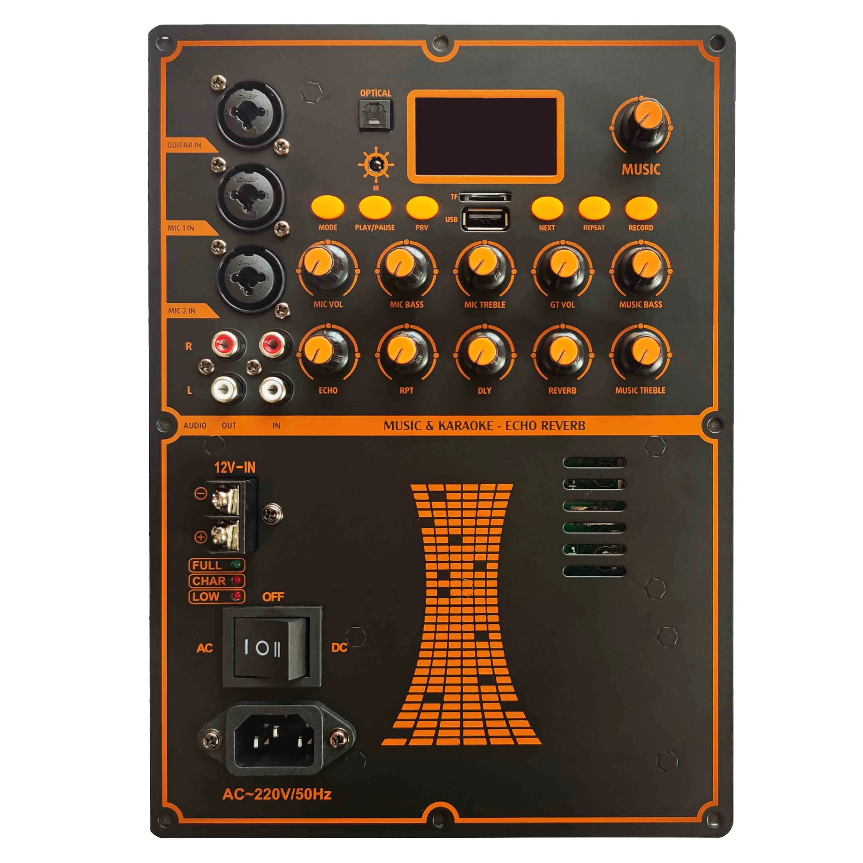 Плата усилителя для 8-18 дюймового динамика с микрофоном и гитарой 12 В 220 Bluetooth 2 0