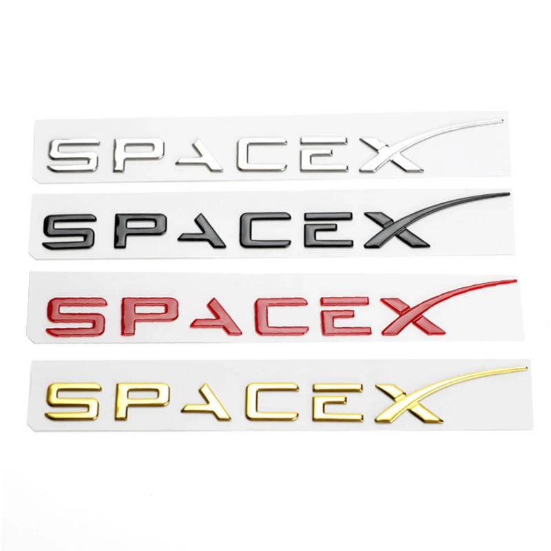 

Эмблема багажника автомобиля, 3D логотип, наклейка SpaceX для Tesla Model 3 X S Y, украшение кузова автомобиля, электрические автомобильные аксессуары