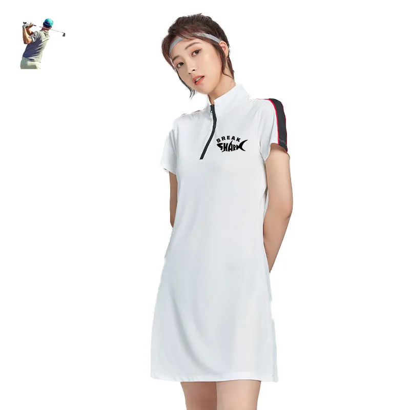 

Womens Double Ruffle Tennis Skirt Solid Female Golf Badminton Sports Skorts Golf Fitness Elastic Waist Mini Skirts