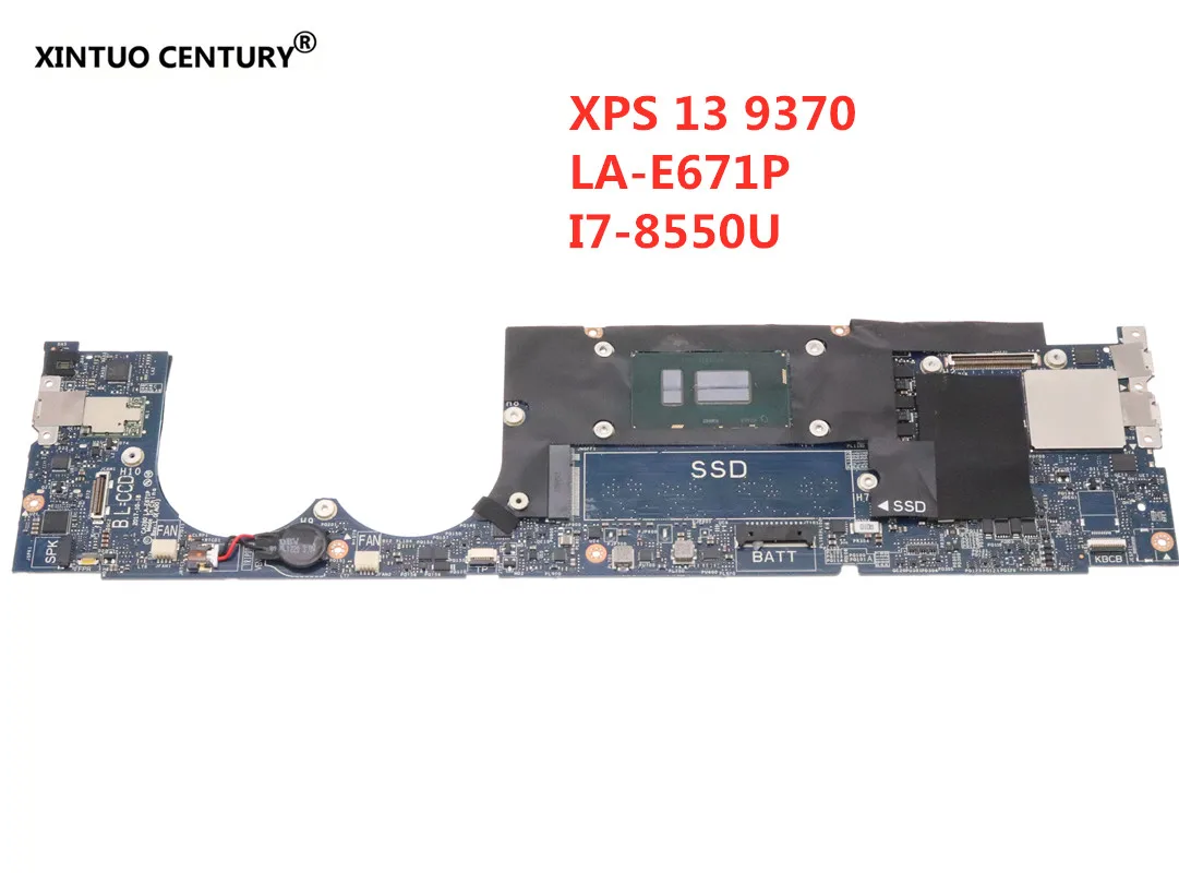 

CAZ60 LA-E671P for Dell XPS 13 9370 Laptop Motherboard with SR3LC I7-8550U CPU 8G RAM CN-0W970W 0W970W W970W 100% Fully Tested