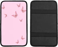 auto center console pad pink butterflies print universal fit soft comfort car armrest cover fit for most sedans suv truck ca