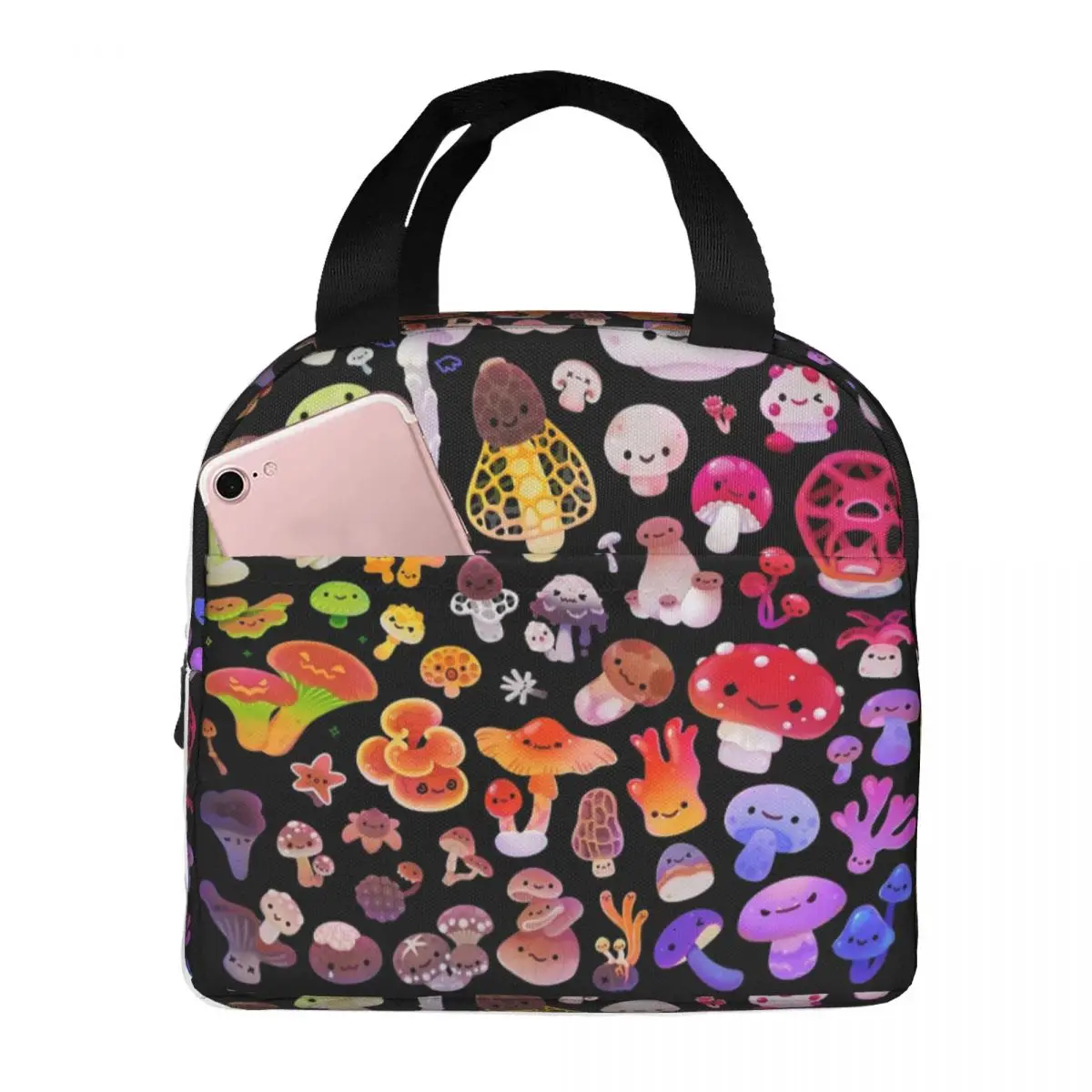 

Mushroom Insulated Lunch Bags Portable Picnic Bags Thermal Cooler Lunch Box Lunch Tote for Woman Work Children School