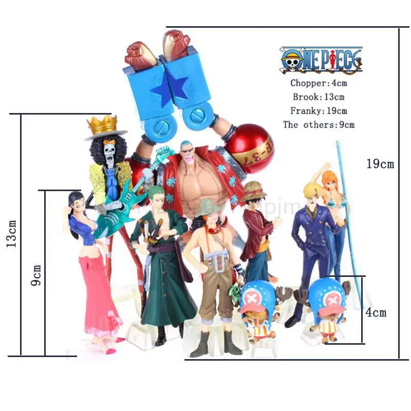 Аниме ONE Piece 10 моделей Monkey D Luffy Zoro Nami Usop Sanji Chopper Nico Robin Фрэнки Брук новый мир 2 года