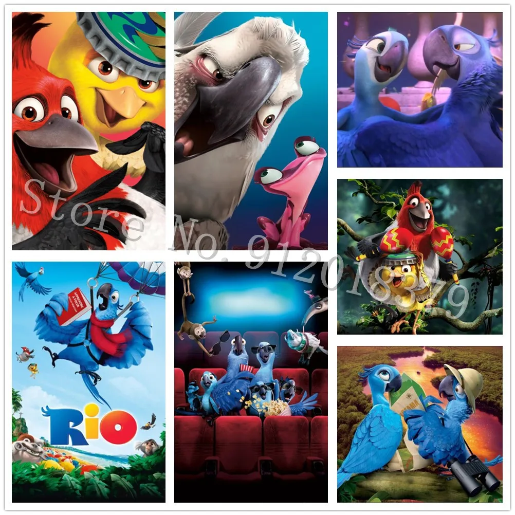 

Rio 2 Diamond Painting Parrot Adventure Mosaic Art Home Decor Embroidery Cross Stitch 5D Diy Disney Diamond Wall Art Stickers