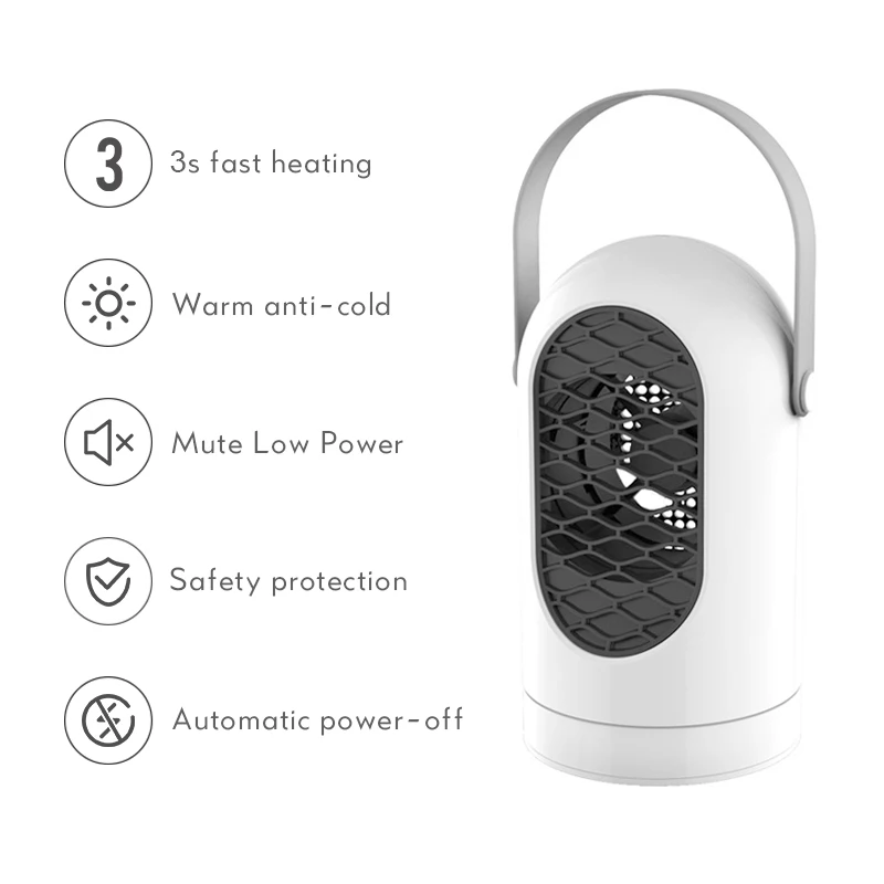 

400W Portable Portable Desktop Heating Fan 3 Seconds Rapid Overheating Protection Office Small Smart Electric Heater 39D