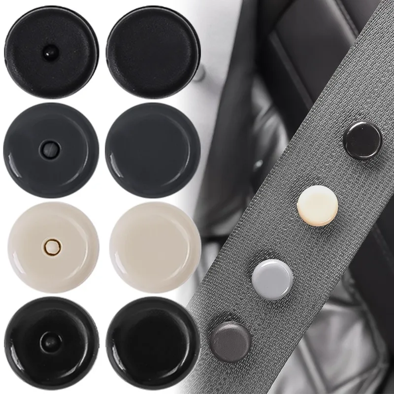 

16-4PCS Car Safety Seatbelt Stopper Buckle Auto Seat Belt Spacing Limit Stop Plastic Anti-slip Button Retainer Car Interior