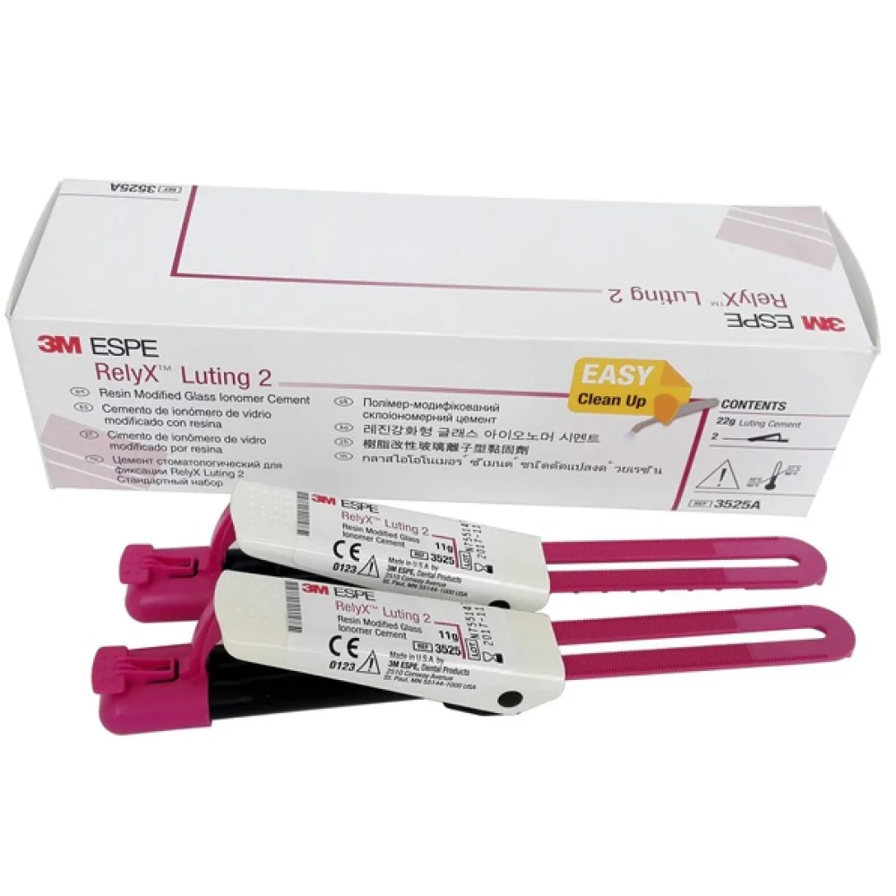 Фото 3M Relyx Luting 2, стоматологическая смола, цементная смола, модифицированный стеклянный иномер 11gx2, кликер для металлической фарфоровой короны, губчатый клей Cem №3