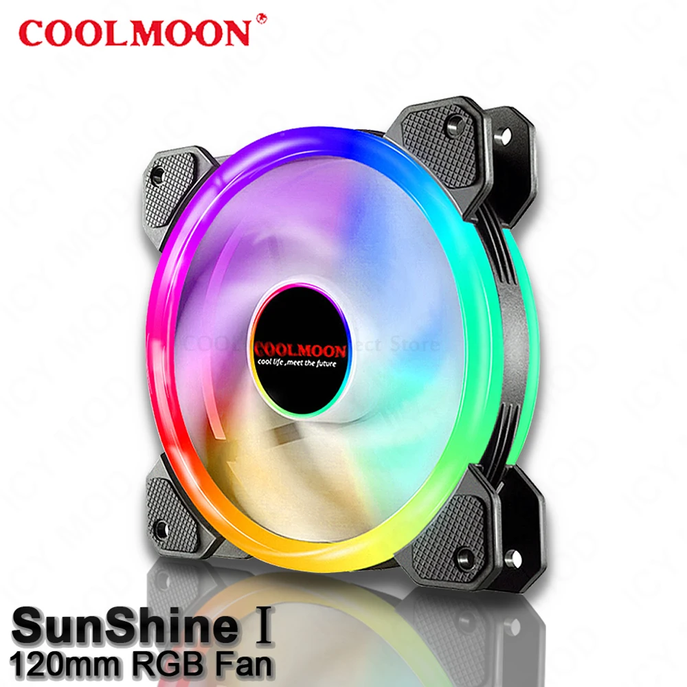 

COOLMOON, 6 контактов, 120 мм, чехол, вентиляторы RGB, вентилятор Aurora Eclipse, 5 В, A-RGB, тихий корпус, управление вентилятором, Водяной охладитель, пользова...