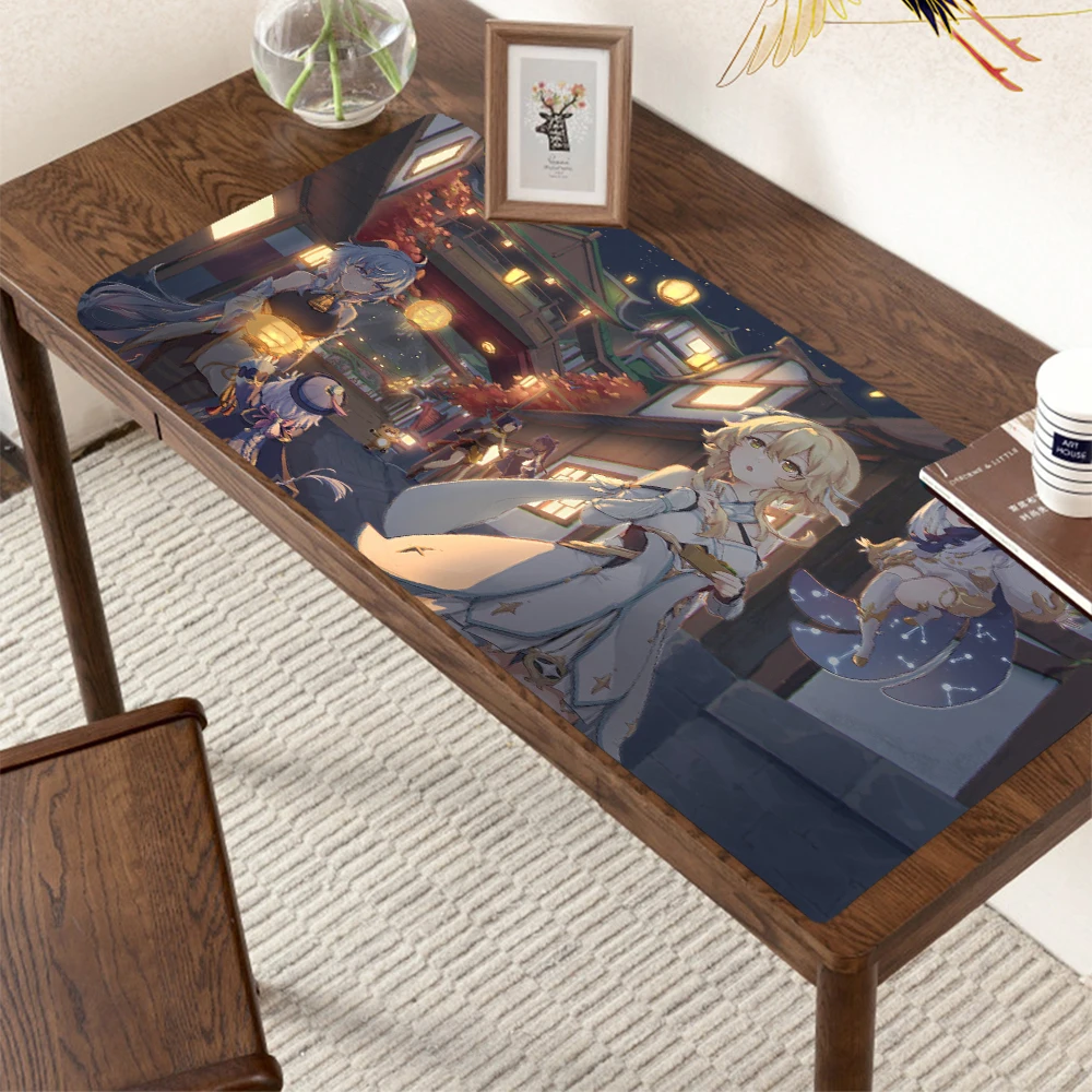 

Qiqi Genshin Impact Large Gaming Mouse Pad PC Gamer Computer Rubber Anime Cute Mouse Pad Cartoon Keyboard Game Laptop Desk Mat