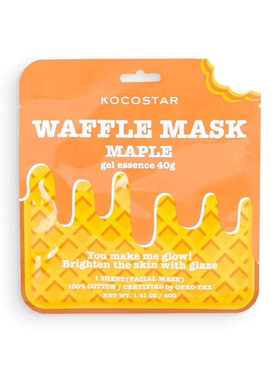 Kocostar Омолаживающая вафельная маска для лица Кленовый сироп 25гр / Waffle Mask Maple |
