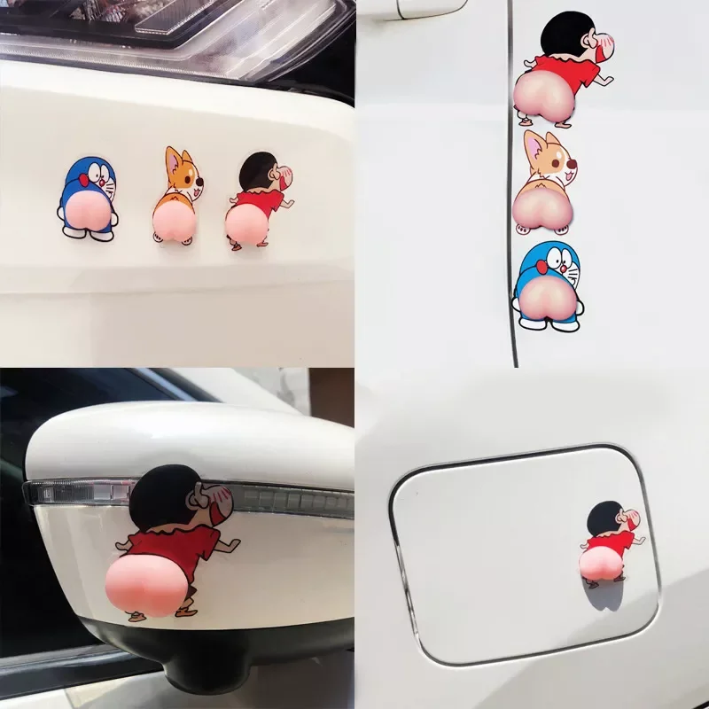 

1pcs, 1pair mobile phone case, car door anti-collision tape, cute butt scratch protection sticker, cartoon car sticker