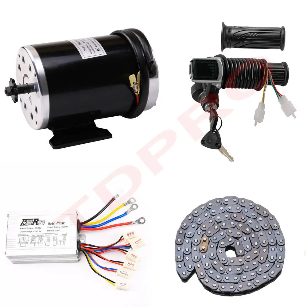 48 В, 1000 Вт, щеточный контроллер электродвигателя, комплект для переоборудования велосипеда, скутера, квадроцикла 48 В, 1000 Вт, щеточный контроллер электродвигателя, комплект для переоборудования велосипеда, скутера, квадроцикла