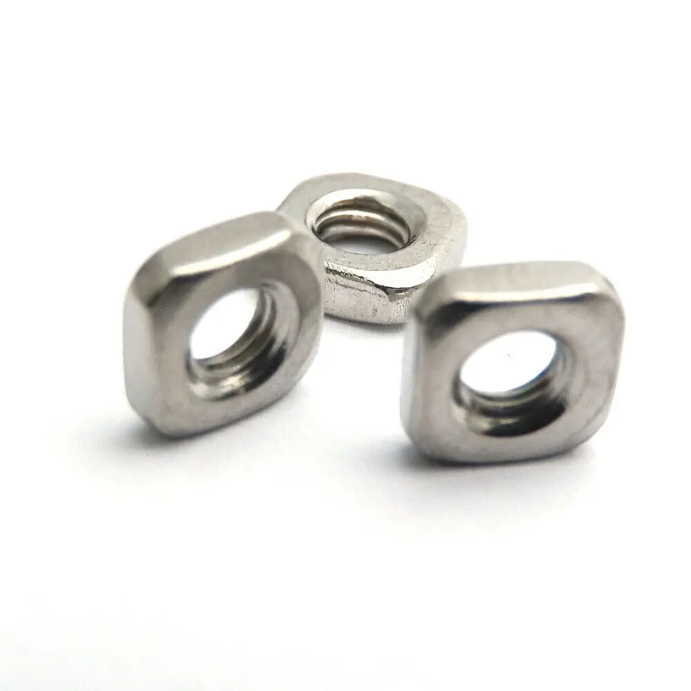 

100pcs Thin Square Nuts M4 M4x7x2.1 A2 304 Stainless Steel Square Thin Nuts DIN 562 Blocks DIN562 Thin Type Metric 4mm