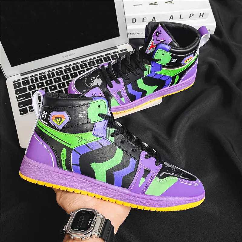 

Men Anime Shoes Neon Genesis Evangelion Asuka Langley Soryu Cosplay Sneakers Running Casual Shoes High Top