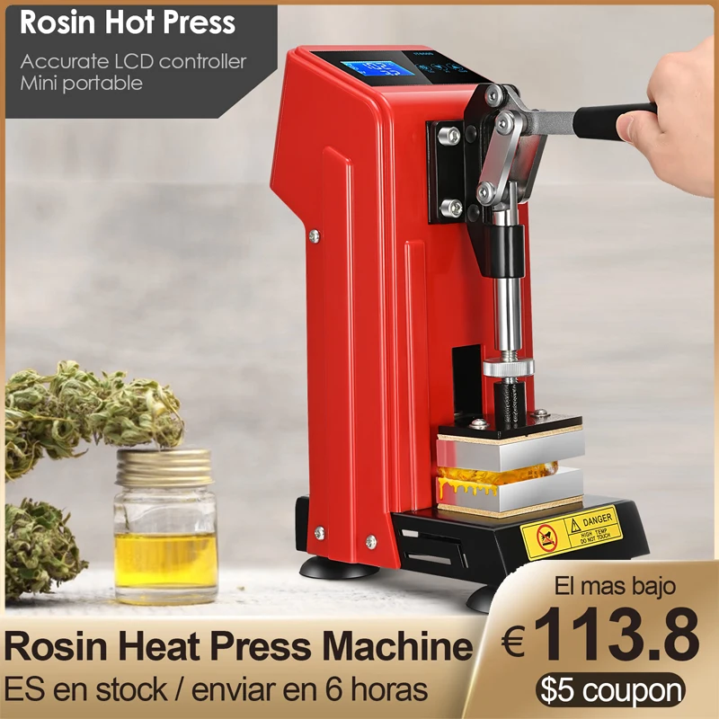 

220V Rosin Press Machine Temp Control Heat Plate Adjustable Presssure MachineWax Concentrate Oil Extracting Extractor Tool