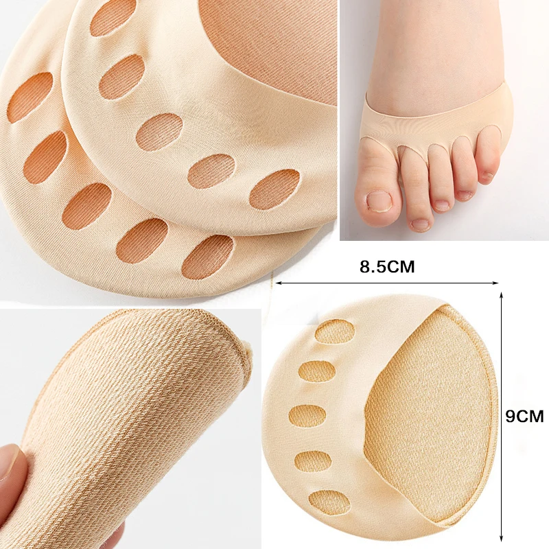 6Pcs Women Forefoot Pads High Heels Half Insoles Five Toes Insole Foot Care Calluses Corns Relief Feet Pain Massaging Toe Pad