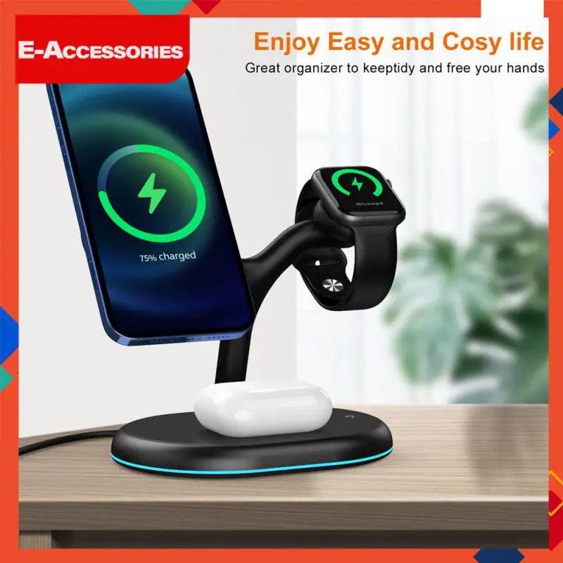 

Touch Control Wireless Chargers Magnetic Qi Wireless Chargers Stand Dock Fast Charging Cool Led Indicate Light Portable