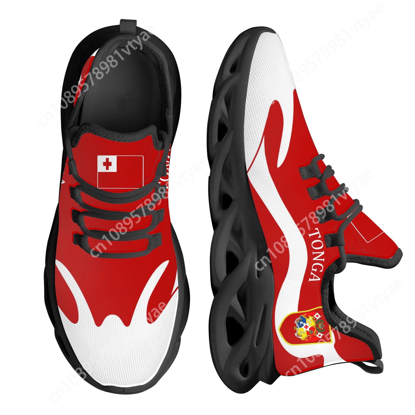Изготовленная на заказ красная модная обувь Tonga с национальным флагом печатная